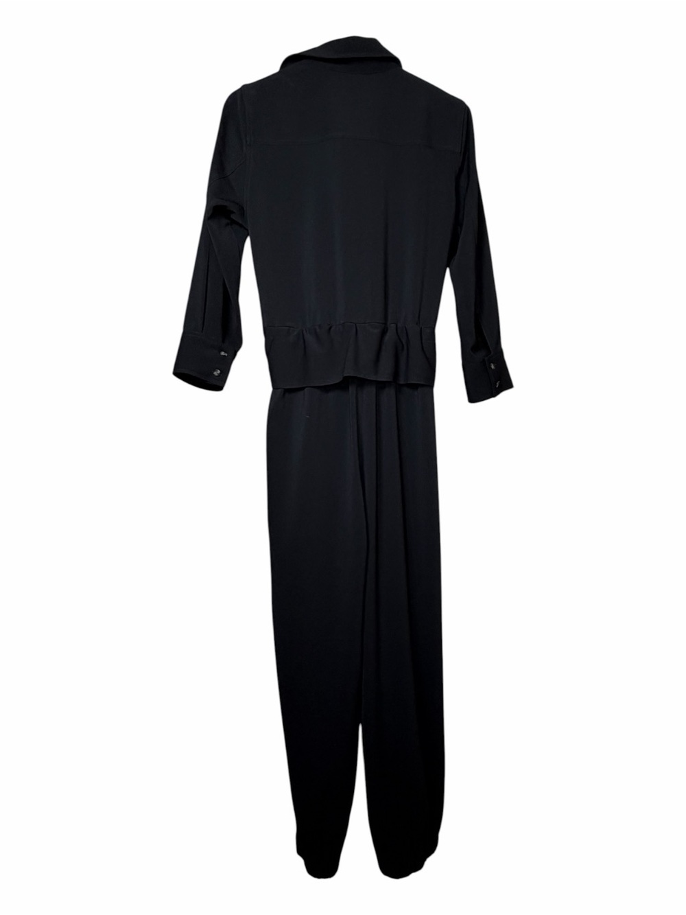 Brochu Walker Anze Black Belted Jumpsuit Tapered Leg Designer Size Medium - Picture 8 of 10